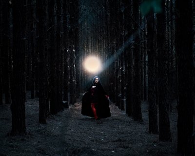 Fairtale Inspired Forrest Maiden Riding Hood Creative Portrait